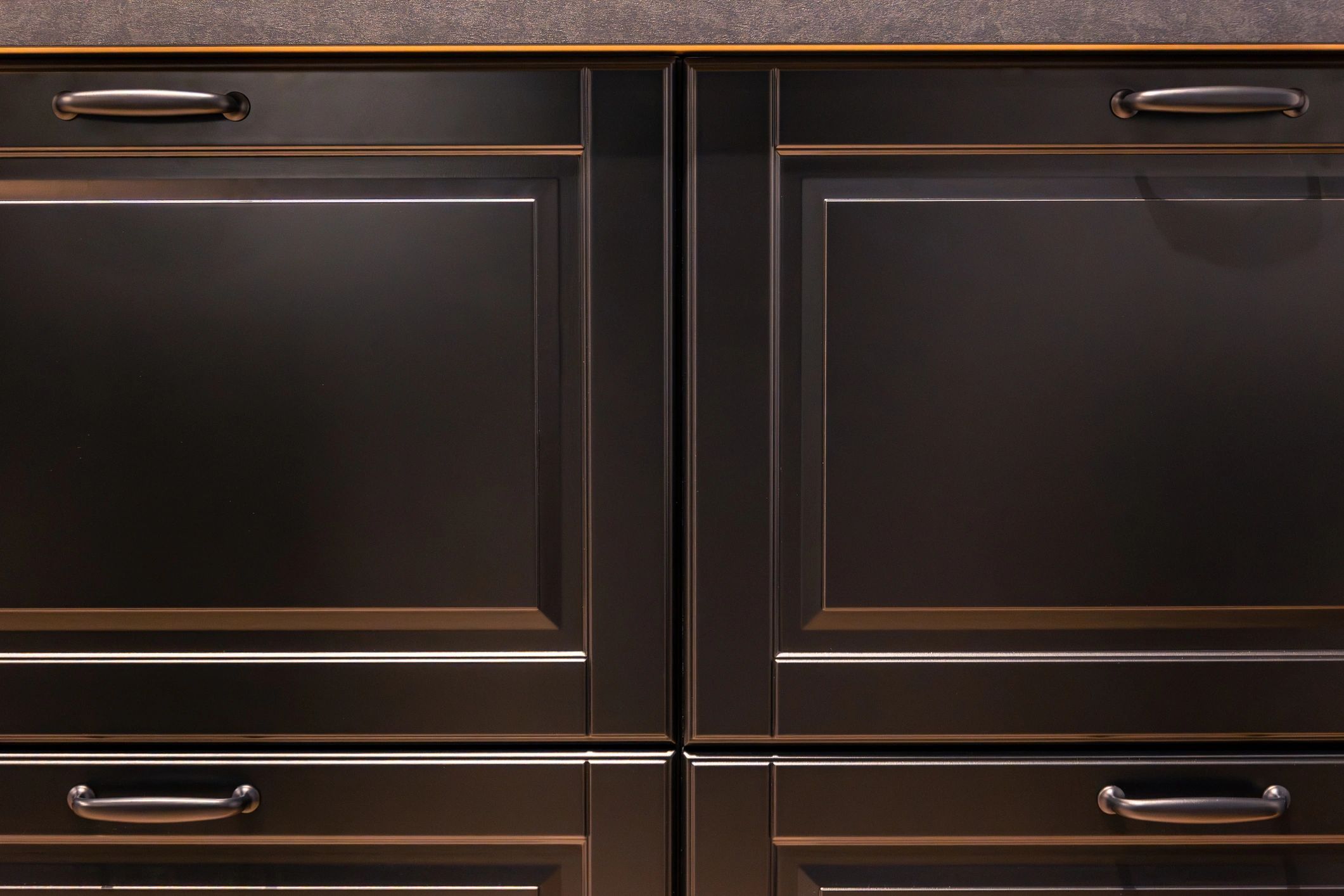 Black cabinet fronts with a contemporary finish